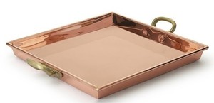 Plateau rond en aluminium coulé au sable en cuivre - Product Image 3