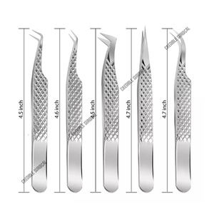 Pinzas de extensión de pestañas de volumen Etiqueta privada Lista para enviar Logotipo personalizado Punta puntiaguda de acero inoxidable venta - Product Image 3