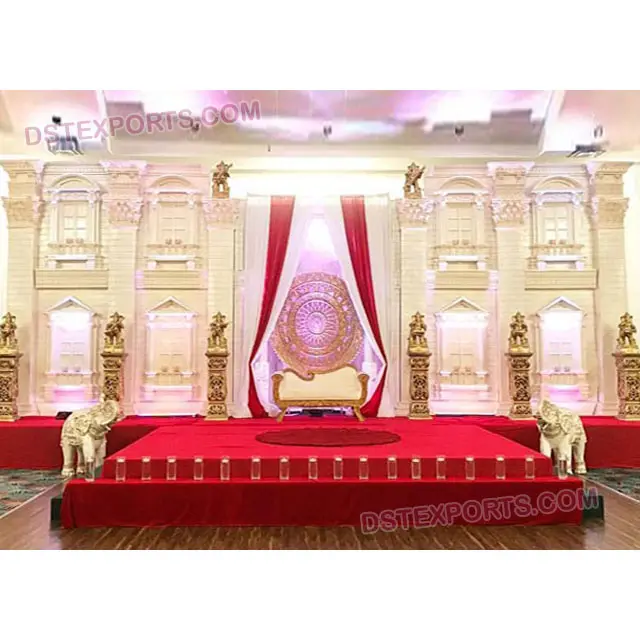 Traditional Wedding Window Back-Frame Stage Set Modern Majestic Look Wedding Stage Grand Asian Wedding Magnify Stage