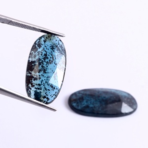 Haute qualité en vrac naturel Londres bleu cyanite Rose coupe longue forme ovale pierre précieuse pour la fabrication de bijoux - Product Image 1
