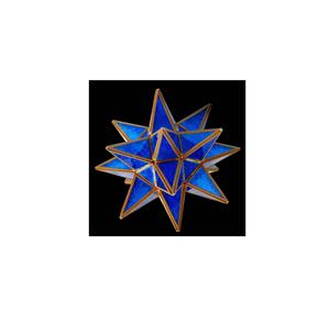 Lámpara de techo de cristal o luz azul profundo, lámpara de techo hecha a mano con forma de estrella - Product Image 3