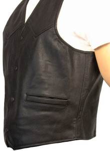 <b>Biker</b> Leather <b>Waistcoats</b> for Men Custom Made Cowhide Leather Vest for Me Made in Pakistan - Product Image 4