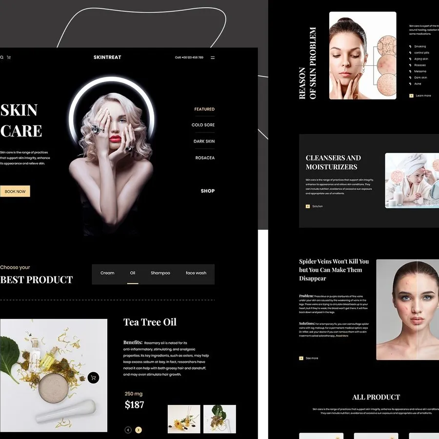 Customized Skin Care and Health Products Ecommerce Website | Innovative Online Trading Ecommerce Website