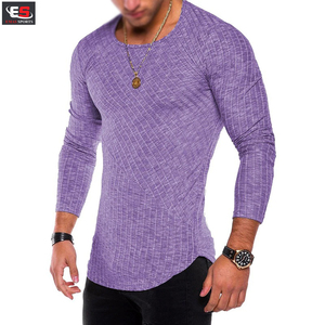 Camiseta de punto a rayas con cuello redondo y cremallera de manga larga informal para hombre para la moda Primavera otoño - Product Image 6