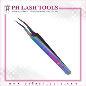 Pincettes multicolores pour Extension de cils en acier inoxydable, pinces à épiler pour volume et isolation de 12mm à 35 degrés, possibilité d'étiquette privée - Product Image 2