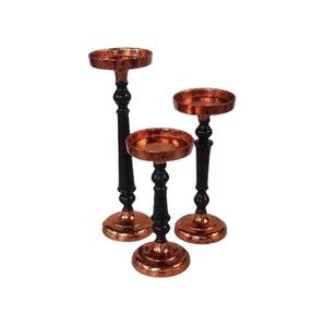 เชิงเทียนสองโทนในสามขนาดเชิงเทียนทำจากอลูมิเนียมหล่อสำหรับตกแต่งบ้านเชิงเทียน - Product Image 1