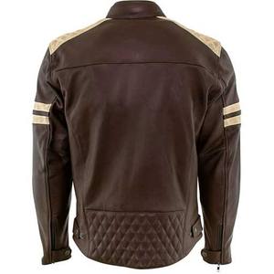 Nueva chaqueta de motocicleta de calle de moda para hombre totalmente personalizada piel de vaca negra cuero genuino teñido ecológico a prueba de viento - Product Image 4