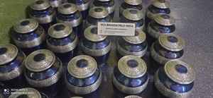 Urna de cremación de Metal de estilo americano ALUMINIO AZUL PLATA GRABADO para ADULTOS Brassworld India Suministros funerarios - Product Image 2