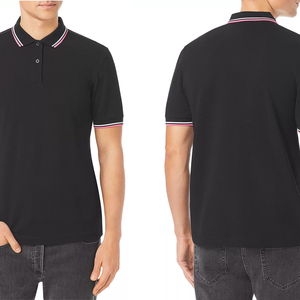 Camiseta Polo negra de diseño personalizado OEM, recién llegada, para hombres/niños, 100% algodón Pique, tela de alta calidad. - Product Image 5