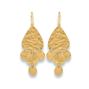Pendientes de textura chapados en oro, pendientes raros de Plata de Ley 925, pendientes de moda para aniversario de boda para mujer. - Product Image 1