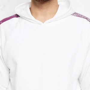 Trajes de chándal de algodón 100% de 2 piezas para hombre al por mayor sudaderas con capucha estampadas de patrón sólido con pantalones de cintura elástica para invierno - Product Image 5