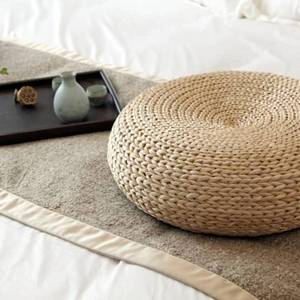 เบาะรองนั่งทรงกลมแบบเรียบง่ายทำจากฟาง - Product Image 4