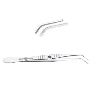 Debakey <span class=keywords><strong>Forceps</strong></span> Jaringan Atraumatic Pinset Jaringan Debakey Sudut Logo Kustom Instrumen Bedah Bedah Kardiovaskular - Product Image 1