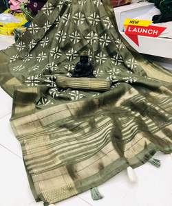 Banarasi soie Jacquard Saree avec chemisier femmes porter dames fête Festival tenue quotidienne doux coton soie Sari en gros bas prix ethnique - Product Image 5