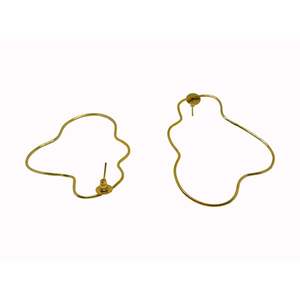 ต่างหูทองเหลืองสำหรับเด็กหญิงและสตรี,ตุ้มหูหมุดน้ำหนักเบาแบบแฮนด์เมดยอดนิยม - Product Image 2