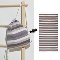 Bolsa de Playa Convertible en Toalla Peshtemal Fouta de Algodón, Diseño Deportivo, Secado Rápido, Versátil, Colores Vibrantes, Pedido al por Mayor, Mochila con Cordón