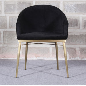 เก้าอี้รับประทานอาหารโครงสร้างโลหะทนทานเฟอร์นิเจอร์บ้านเหล็กและกำมะหยี่ - Product Image 6