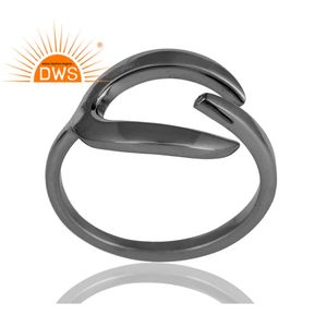 Anillo de Plata de Ley 925 oxidado en color negro, joyería hecha a mano, diseño único - Product Image 2