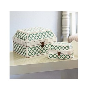 Caja de Joyería Cuadrada de Lujo con Incrustaciones de Hueso, Ideal para Navidad - Fabricada y Exportada desde India - Product Image 1