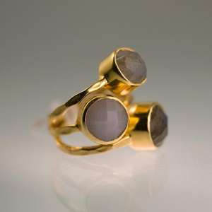 Bague en argent Sterling 92.5 en pierre de lune grise naturelle, forme ronde, or poli, beaux bijoux pour femmes, fabrication de cadeaux - Product Image 2