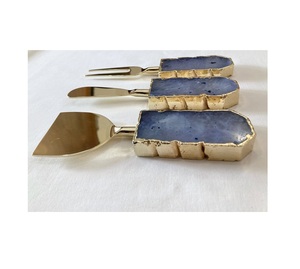 Unique Brass Butter <b>Knife</b> and Resin Handle Gift Spoon for Customized Size Latest Design 3 Piece and Low Price - Product Image 1