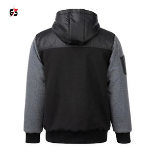 เสื้อแจ็คเก็ตสำหรับผู้ชาย,เสื้อผ้าฝ้ายขนแกะมีฮู้ดแบบซิปแขนเต็มแขนปรับแต่งโลโก้บริการ OEM เสื้อผ้าฤดูหนาว - Product Image 4