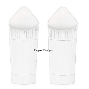 Luxueux jardinière murale galvanisée de qualité supérieure lot de deux poches vintage personnalisées à la main taille jardinière en gros - Product Image 5