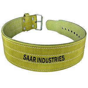 Meilleure vente en cuir de vachette véritable antidérapant ceinture d'haltérophilie forme droite unisexe Fitness Gym sécurité - Product Image 1