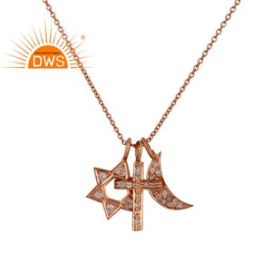 Collar con gema de calcedonia y topacio amarillo, plata 925, chapado en oro de 18k, cadena, colgante, fabricante de joyería - Product Image 1