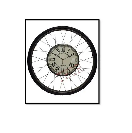 Vintage Hanging Wall Clock Silent Iron Roman Numeral Decorative Clock Sir William & Smart London Wall Clocks