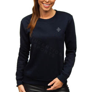 Sudadera informal de algodón azul marino para mujer 100% Jersey estampado personalizado hecho en Pakistán para estilo de invierno - Product Image 1