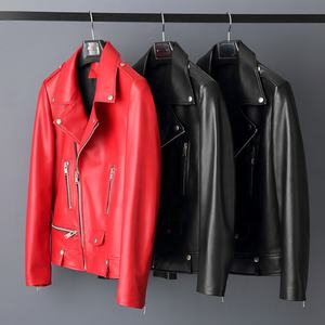 New Stylish Fashion Custom Genuine Leather Stand Collar Motorcycle Slim Fit <b>Waterproof</b> Zipper Winter Jackets - Product Image 1