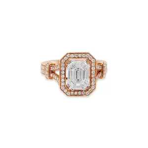Bague en diamant or Rose 18k, cadeau pour filles, bijoux artisanaux faits à la main, vente en gros, vente directe d'usine,