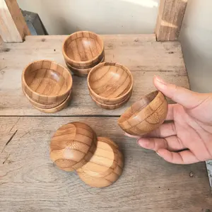 Hot Trend DIY Khuôn Mặt Sản Phẩm Làm Đẹp Trộn Tool Tự Nhiên Tiny Bamboo Bowl Spoon Mỹ Phẩm Trộn Cung Cấp