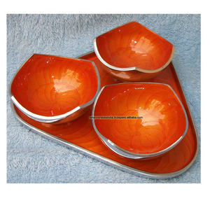 Top Qualité Vente Chaude De Luxe Centres De Table De Table Décoratif En Aluminium En Métal fruits Et Noix Bol De Service En Couleur Émail - Product Image 4