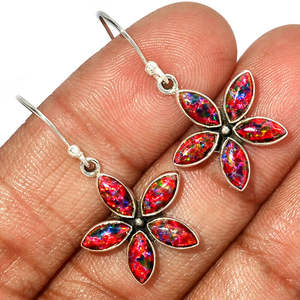 Pendientes de plata de ley 925 con Ópalo, joyería fina hecha a mano, con gema Natural - Product Image 5