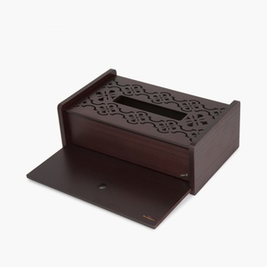 กล่องทิชชู่สำหรับโรงแรม,กล่องผ้าเช็ดปากไม้ดีไซน์ทันสมัยสีน้ำตาลสำหรับตกแต่งบ้านร้านอาหาร - Product Image 1