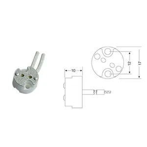 Socket gu53, soporte de lámpara de pared mr16 gu5.3 g53 soporte de lámpara halógena de cerámica
