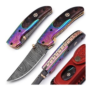 Couteau à champignons pliant en acier Damas fait main au meilleur design avec manche en os - Product Image 1