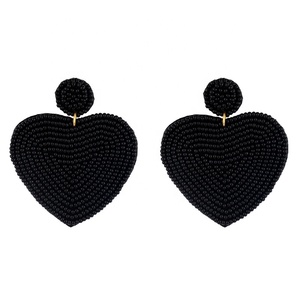 ¿Hecho a mano hueco granos de la semilla Plaza gota pendientes bohemio de resina de corazón con cuentas pendientes para chica de la India? - Product Image 6