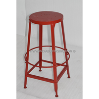 Tabouret de bar industriel moderne de haute qualité, robuste et confortable, avec plateau en bois et base en fer, couleur personnalisable pour hôtels et écoles