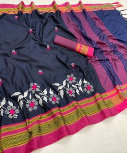 Saris en soie et coton Banarasi pour occasions spéciales, vêtements de fête, vêtements indiens pour mariage - Product Image 5