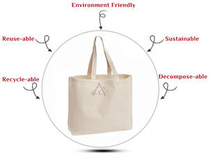 Sac fourre-tout en toile de coton biologique léger de haute qualité, imprimé en calicot pur, proposé par un revendeur très bien noté, au prix du marché minimum - Product Image 6