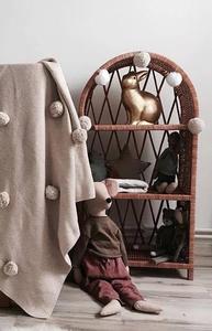 Gran estantería de mimbre natural Muebles de ratán al aire libre para juegos de jardín - Product Image 4