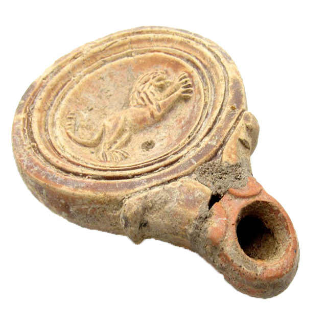 古代ローマ　アンティークオイルランプ　テコラッタ　8cm 60g 古代ローマ アンティークオイルランプ テコラッタ 8cm 60g