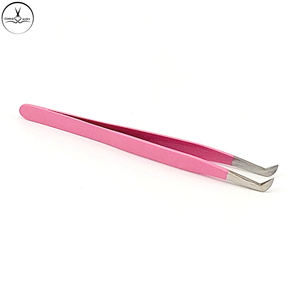 Pince à faux-cils à bout fermé, couleur argent, rose, avec nom de marque personnalisé et emballage, vente en gros, qualité professionnelle, 100% - Product Image 5