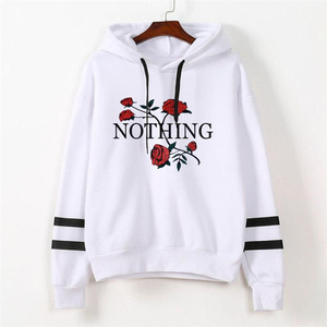 Sweat à capuche personnalisable pour femme, couleur unie Sublimation, imprimé Floral, vêtement tendance, épaules dénudées, nouvelle collection 2020 - Product Image 3