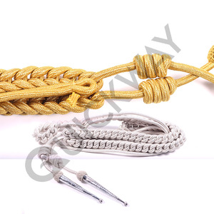 มาใหม่ล่าสุด2024ทองแท่งลวดAiguillettesเจ้าหน้าที่ชุดไหล่Aiguilletteที่กําหนดเองทองสีเงิน - Product Image 3
