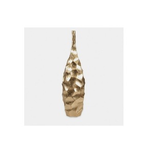 Vase à fleurs de qualité moderne avec décorations finies enduites de poudre d'or de fer de jardin, pièce maîtresse de table intérieure et extérieure d'hôtel - Product Image 1