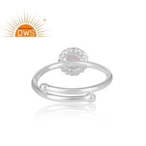 Bague en argent Sterling, anneau de déclaration en forme de couronne, fait à la main, perles blanches naturelles, vente en gros - Product Image 4